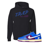 SB Dunk Low Undefeated Blue Snakeskin Hoodie | Trap To Rise Above Poverty, Black