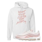 Barely Rose 97s Hoodie | Vibes Speak Louder Than Words, White