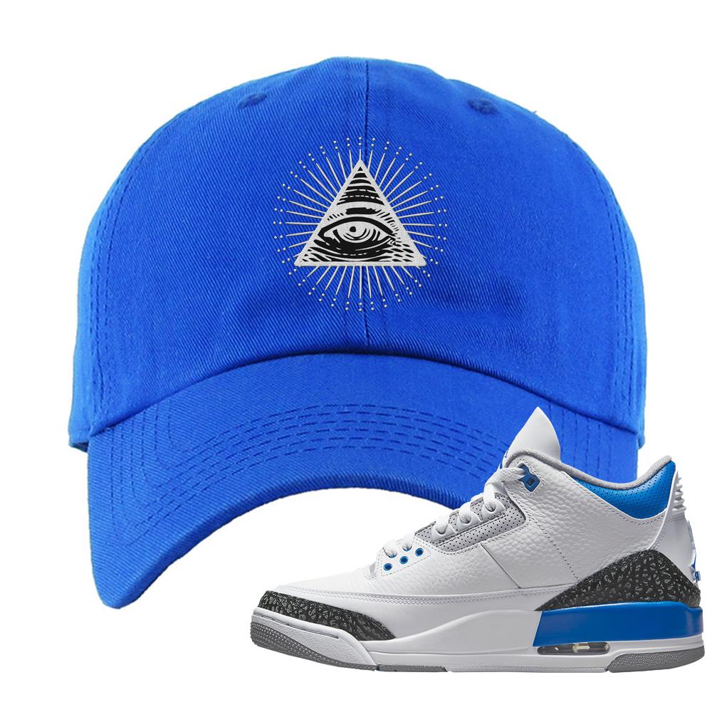 Racer Blue 3s Dad Hat | All Seeing Eye, Royal