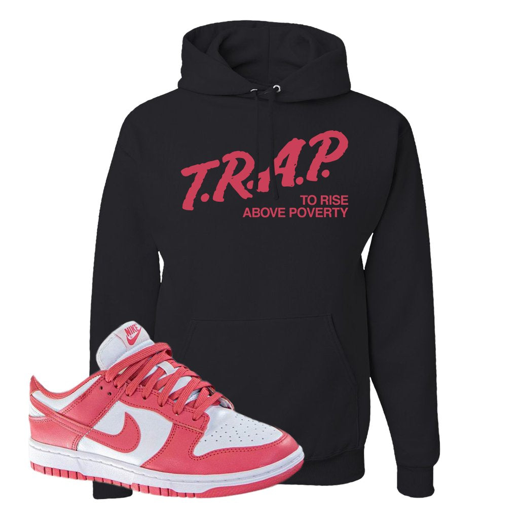 Archeo Pink Low Dunks Hoodie | Trap To Rise Above Poverty, Black