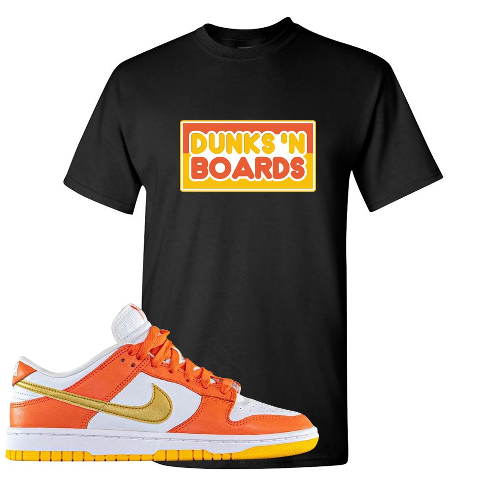 Golden Orange Low Dunks T Shirt | Dunks N Boards, Black