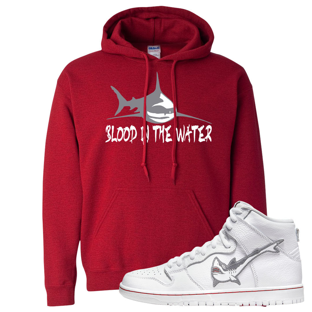 Shark High Dunks Hoodie | Blood In The Water, Red