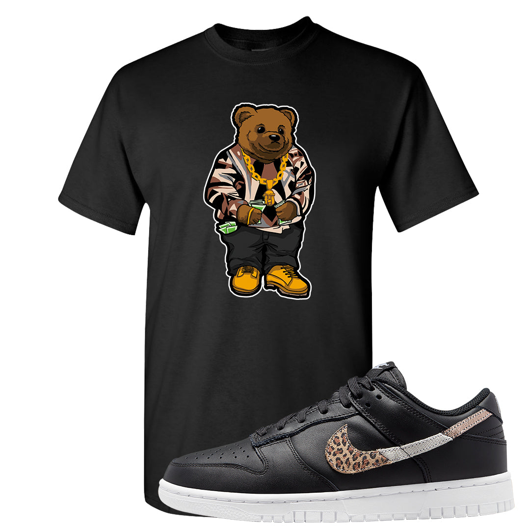 Primal Black Leopard Low Dunks T Shirt | Sweater Bear, Black