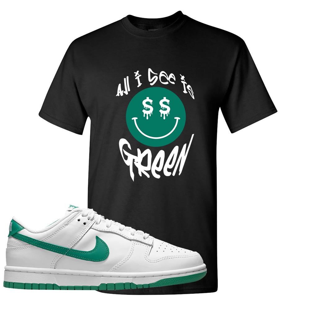 White Green Low Dunks T Shirt | All I See Is Green, Black