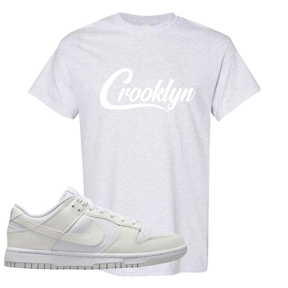 Move To Zero White Low Dunks T Shirt | Crooklyn, Ash