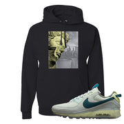 Seafoam Dark Teal Green 90s Hoodie | Miguel, Black