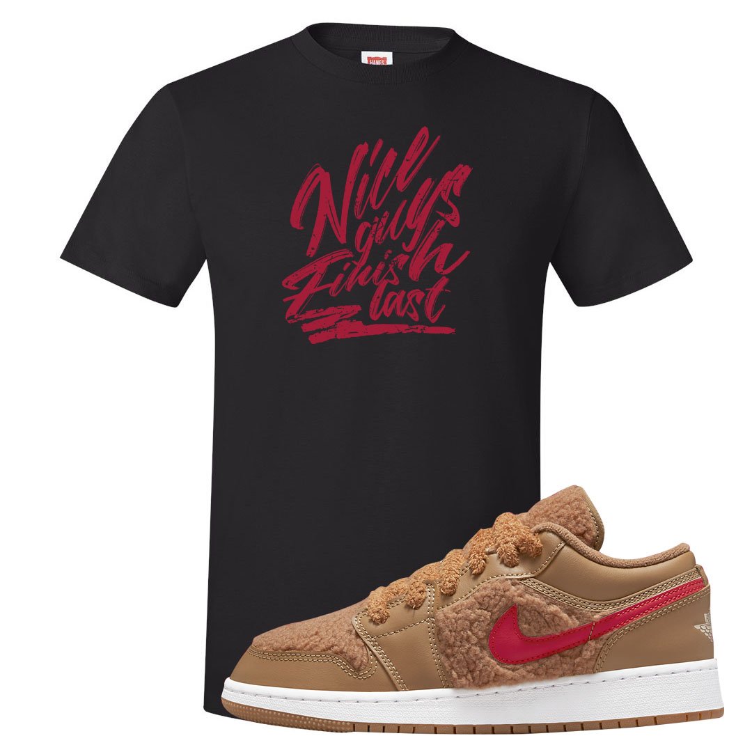 Teddy Bear Low 1s T Shirt | Nice Guys Finish Last, Black