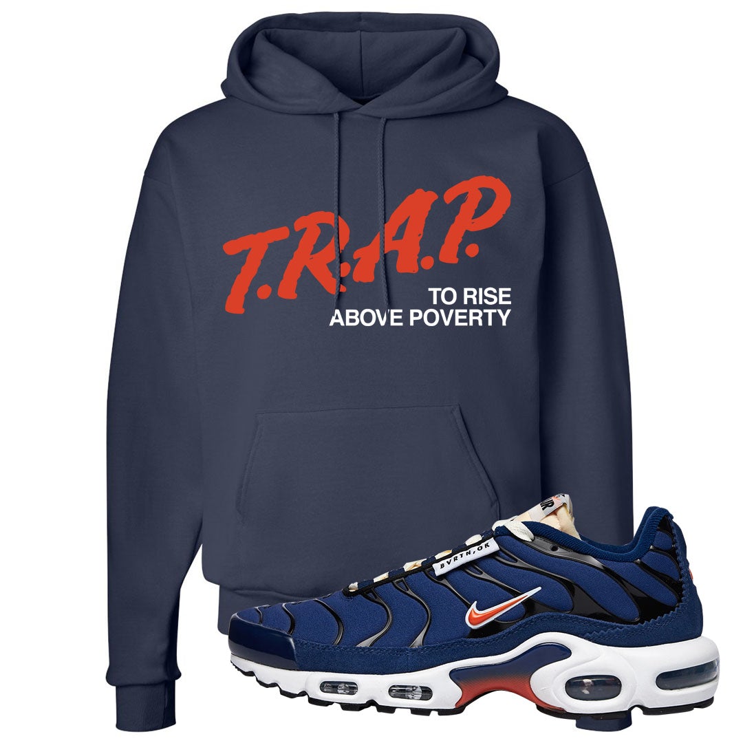Obsidian AMRC Pluses Hoodie | Trap To Rise Above Poverty, Navy Blue