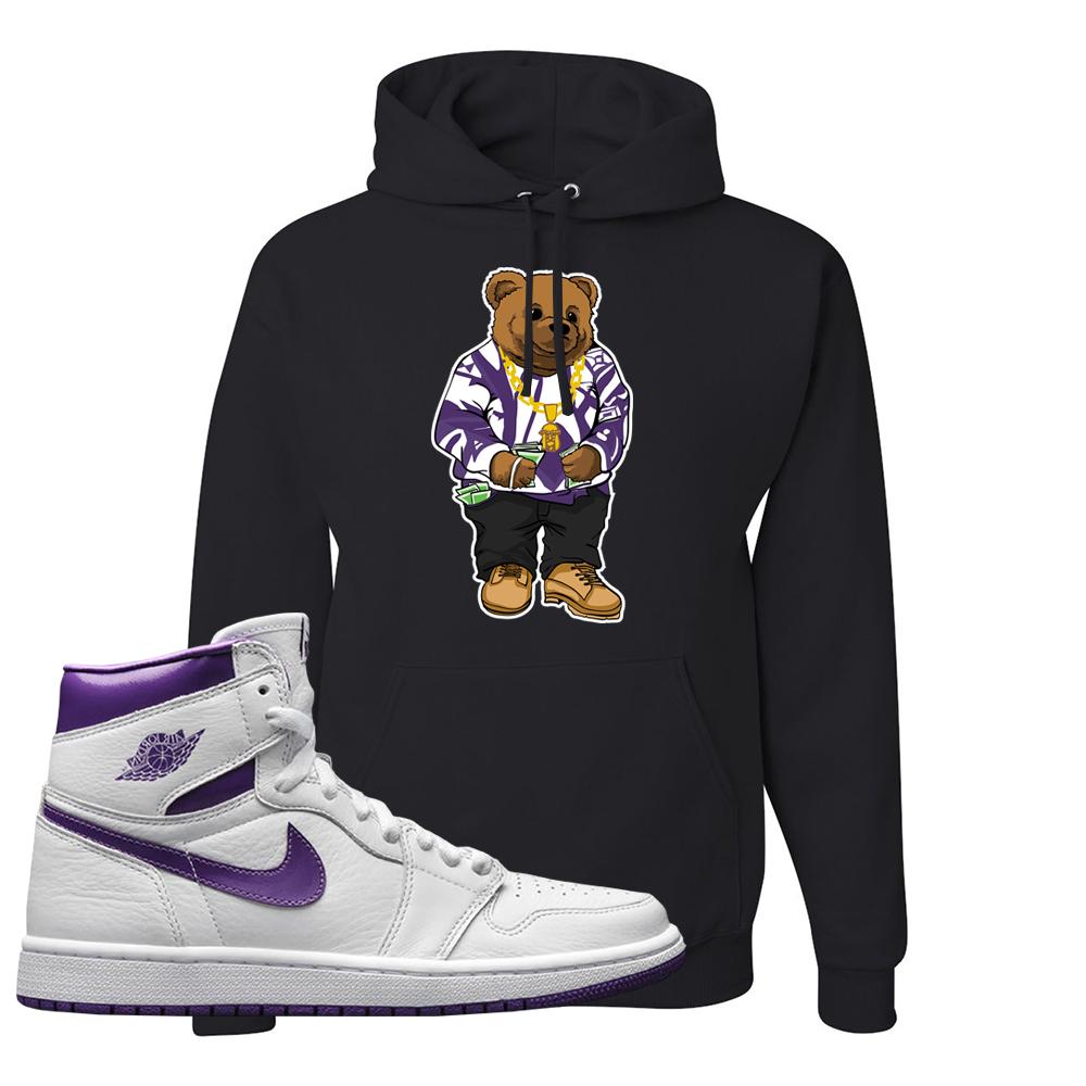 Air Jordan 1 Metallic Purple Hoodie | Sweater Bear, Black