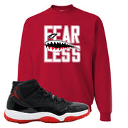 Jordan 11 Bred Fearless Red Sneaker Hook Up Crewneck Sweatshirt