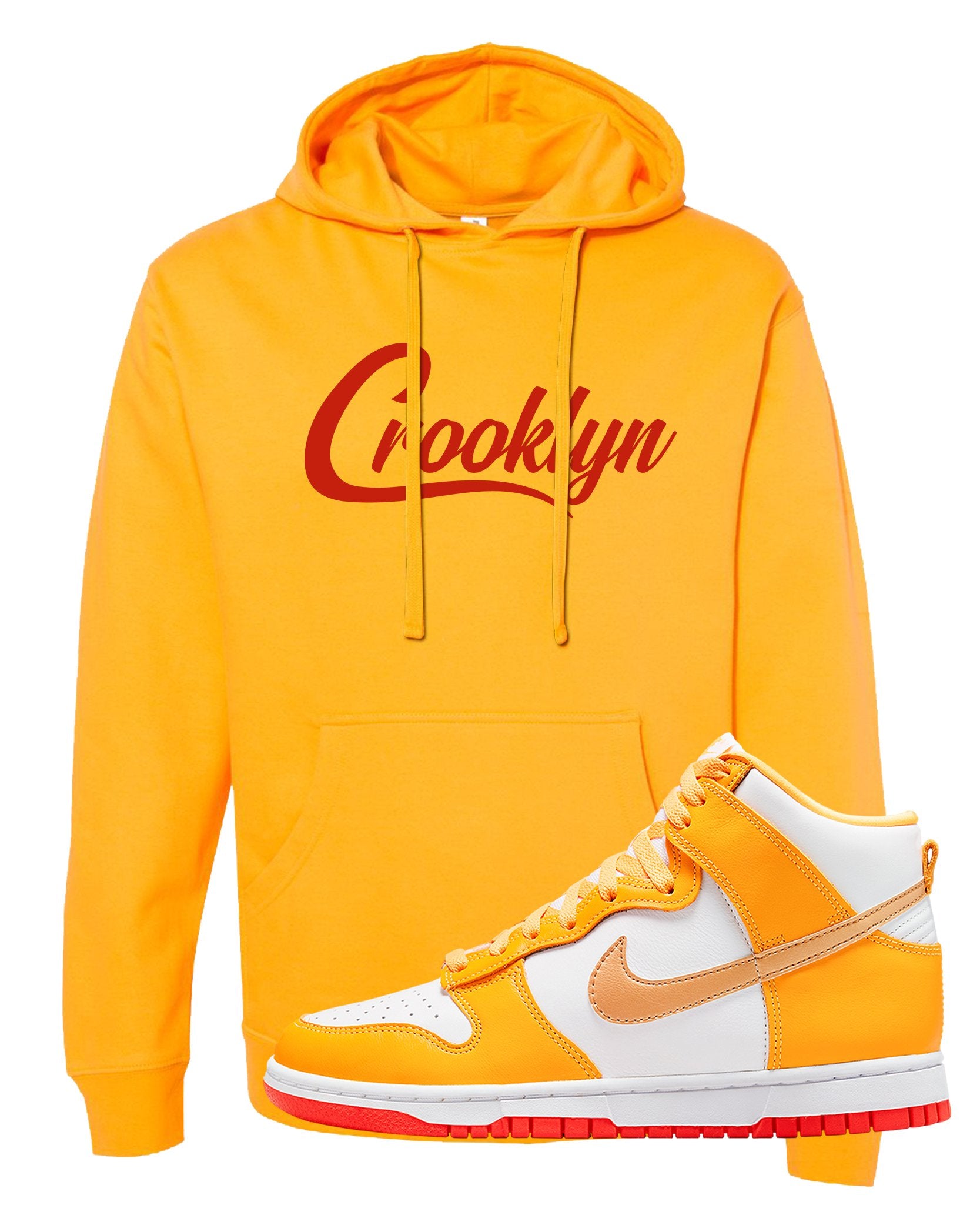 Yellow Gold Orange High Dunks Hoodie | Crooklyn, Gold