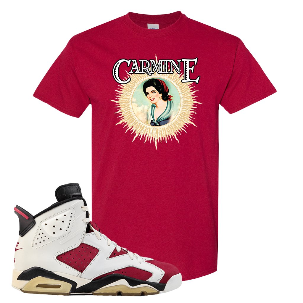 Jordan Jordan 6 Carmine Sneaker Cardinal T Shirt | Tees to match Nike Air Jordan 6 Carmine Shoes | Carmine Sauce