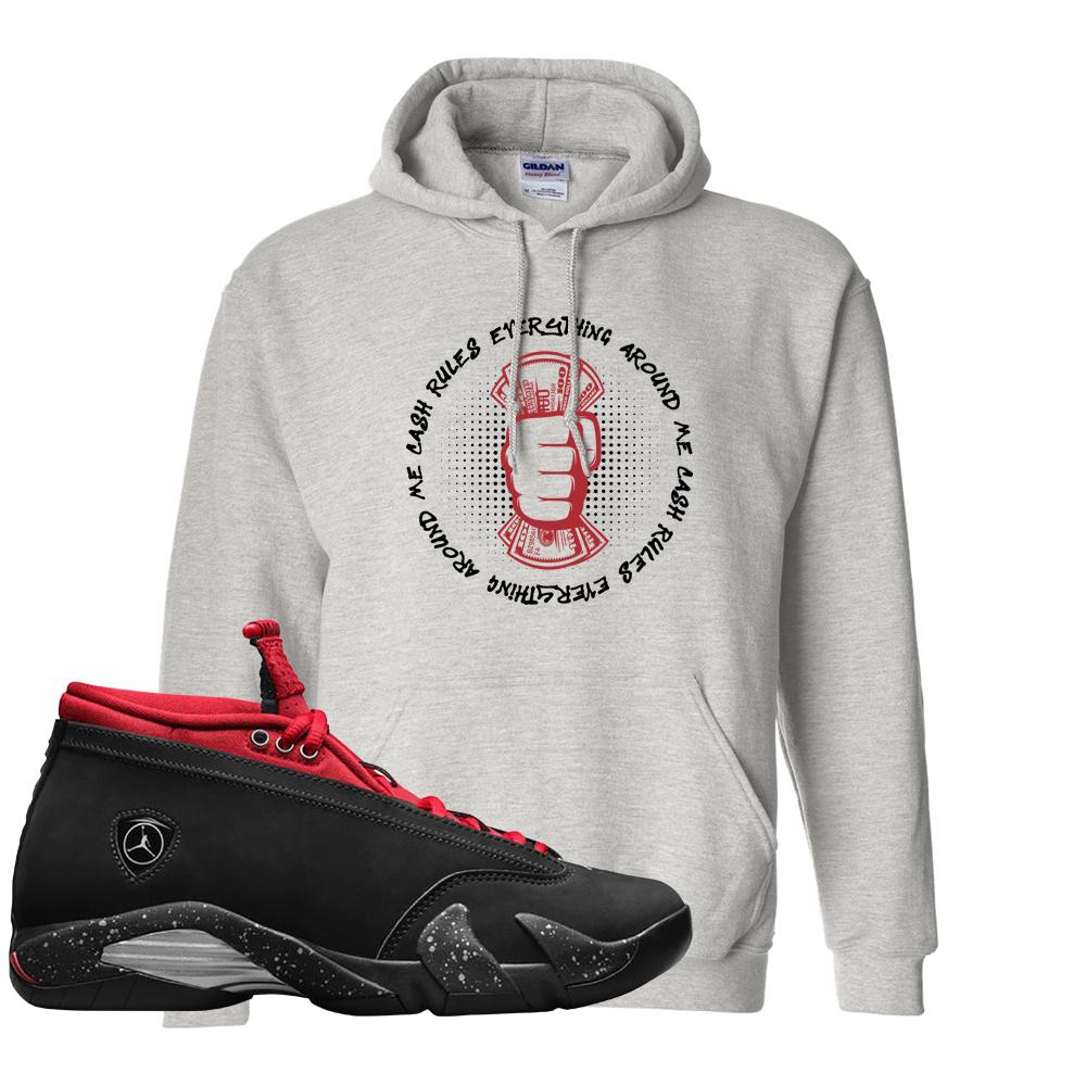 Red Lipstick Low 14s Hoodie | Cash Rules Everything Around Me, Ash