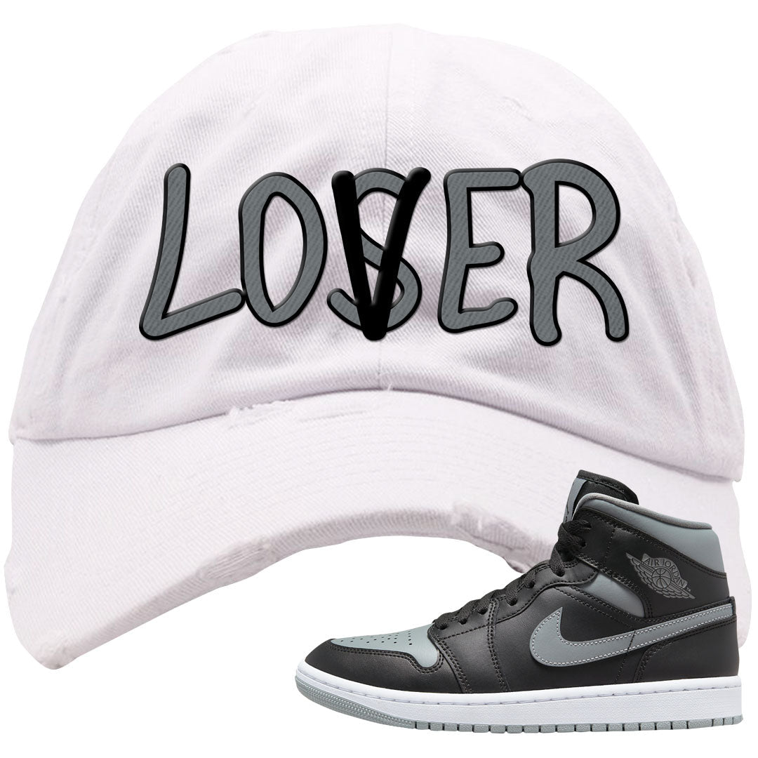 Alternate Shadow Mid 1s Distressed Dad Hat | Lover, White