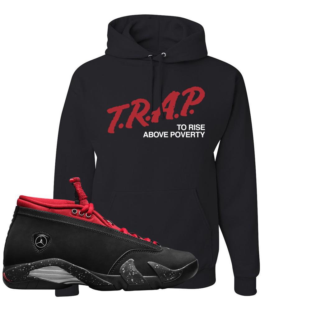 Red Lipstick Low 14s Hoodie | Trap To Rise Above Poverty, Black