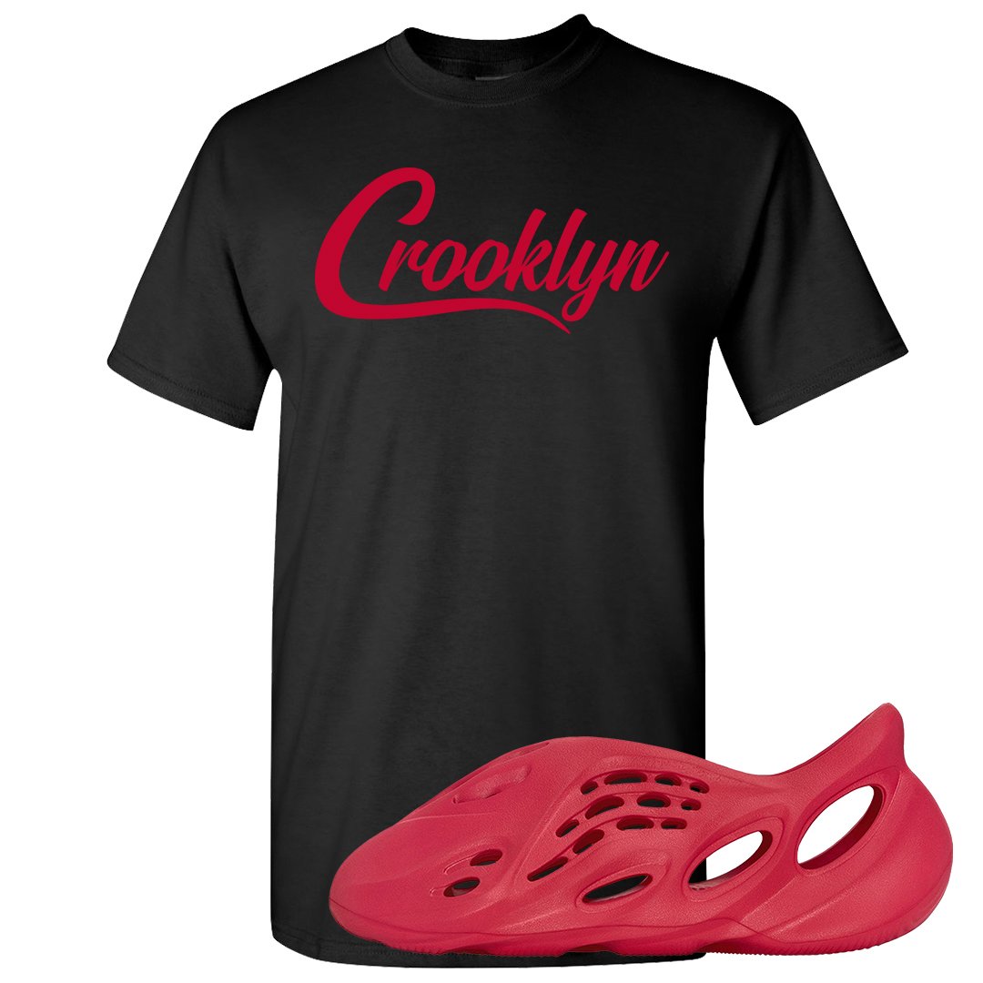 Vermillion Foam Runners T Shirt | Crooklyn, Black