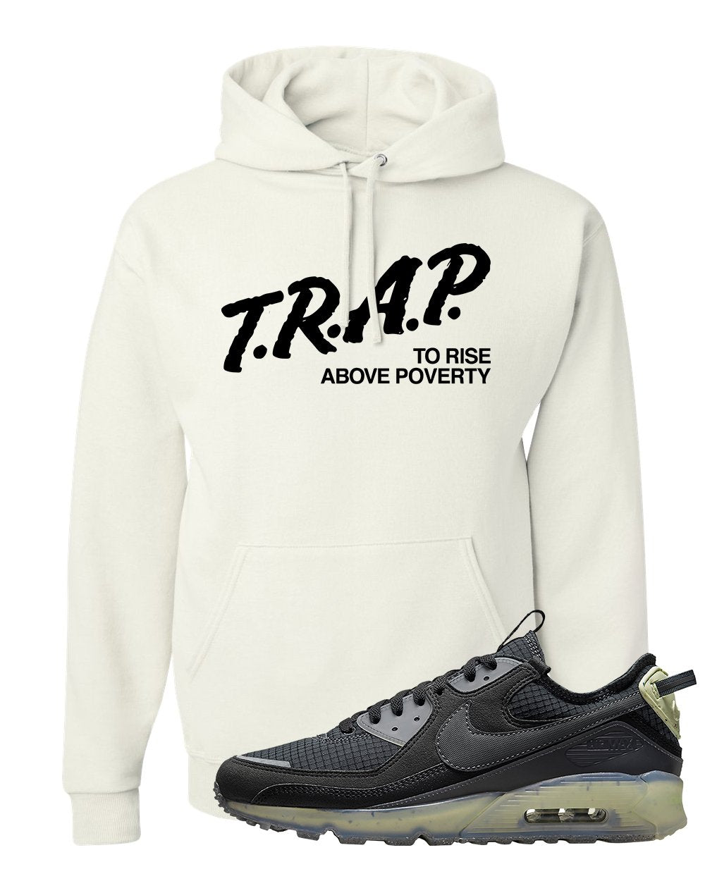 Terrascape Lime Ice 90s Hoodie | Trap To Rise Above Poverty, White