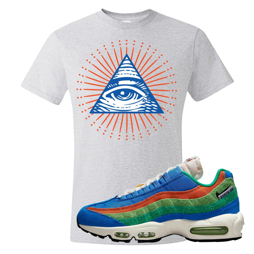 Light Blue Green AMRC 95s T Shirt | All Seeing Eye, Ash