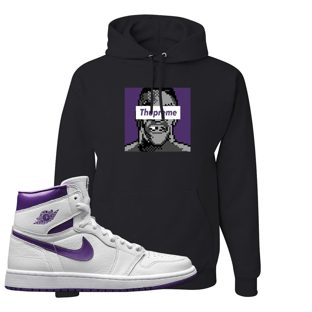 Air Jordan 1 Metallic Purple Hoodie | Thupreme, Black