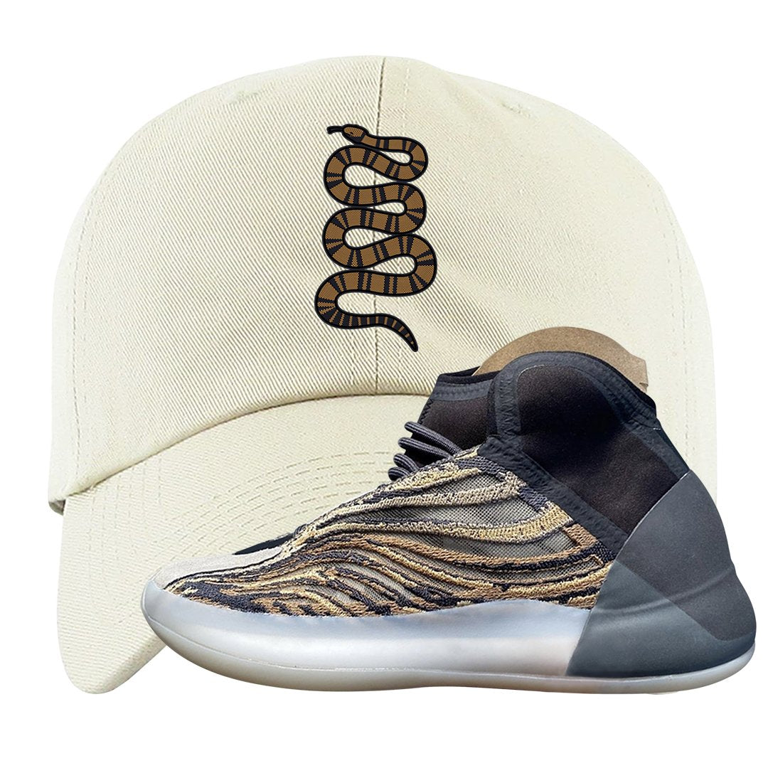 Amber Tint Quantums Dad Hat | Coiled Snake, White