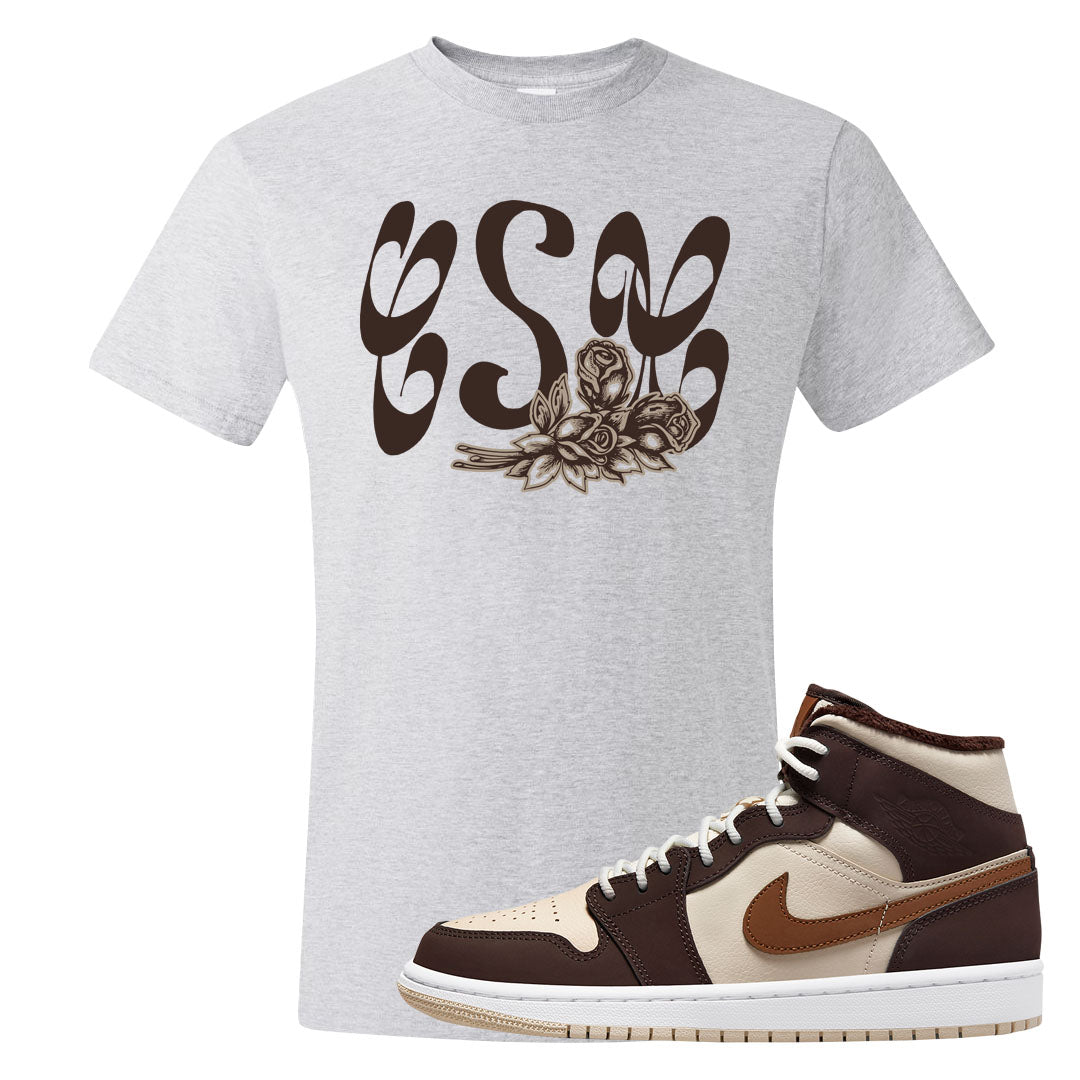 Brown Fleece Mid 1s T Shirt | Certified Sneakerhead, Ash