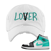 Air Jordan 1 Mid Tropical Twist Distressed Dad Hat | Lover, White