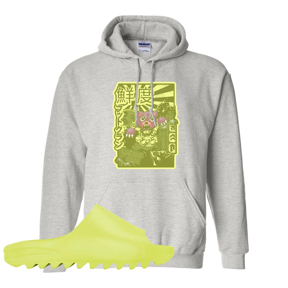Glow Green Slides Hoodie | Attack Of The Bear, Ash