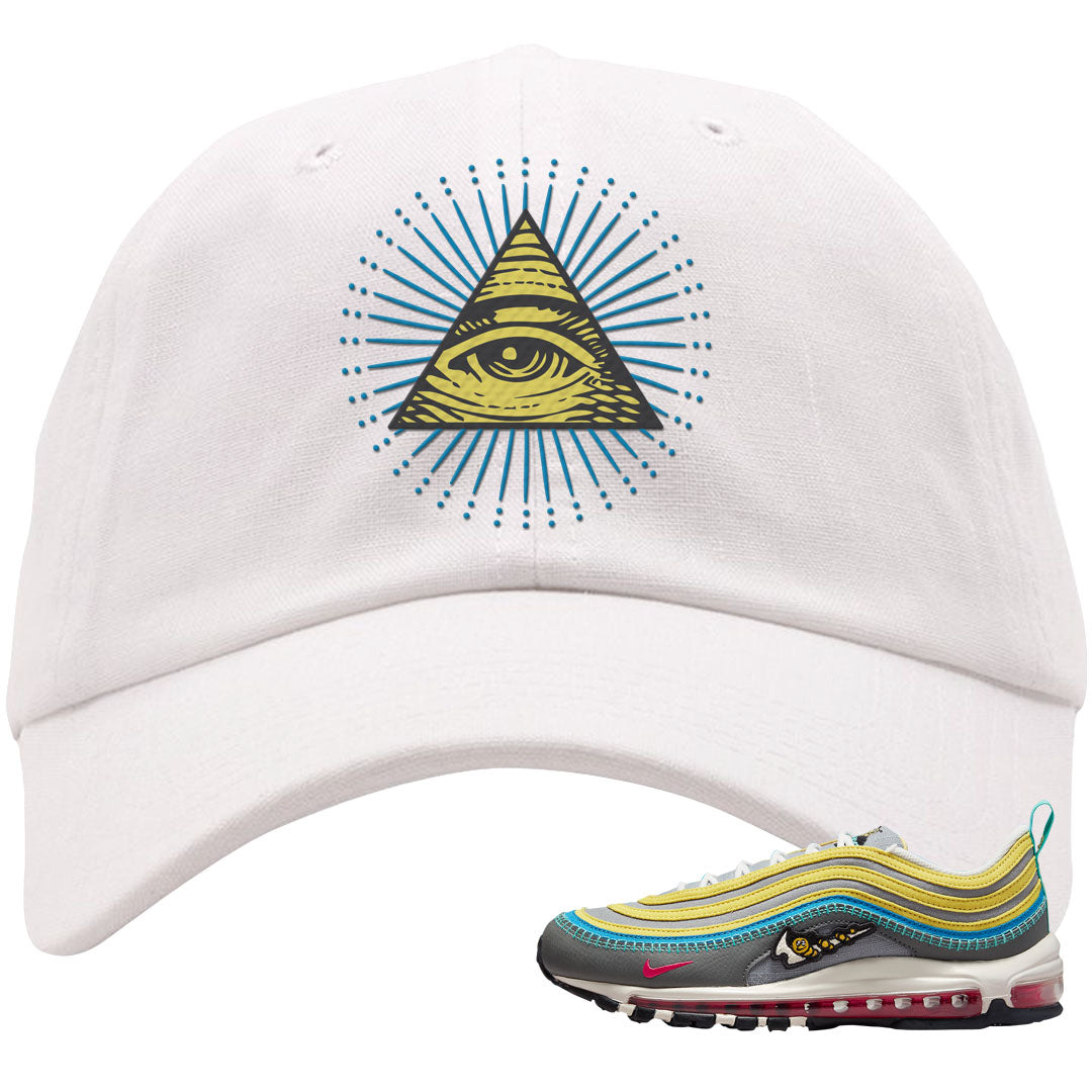 Sprung Yellow 97s Dad Hat | All Seeing Eye, White