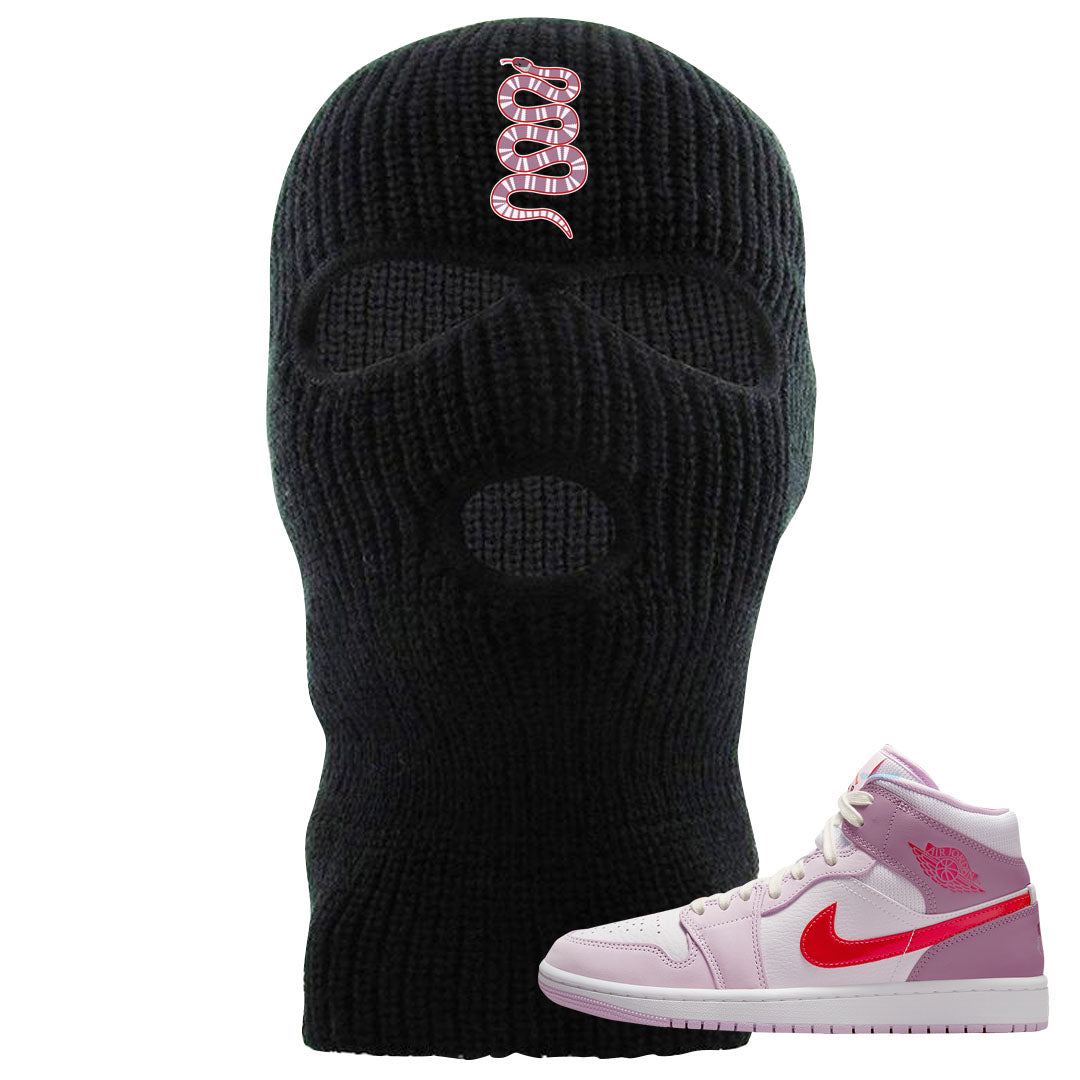 Valentine's Day Mid 1s Ski Mask | Coiled Snake, Black