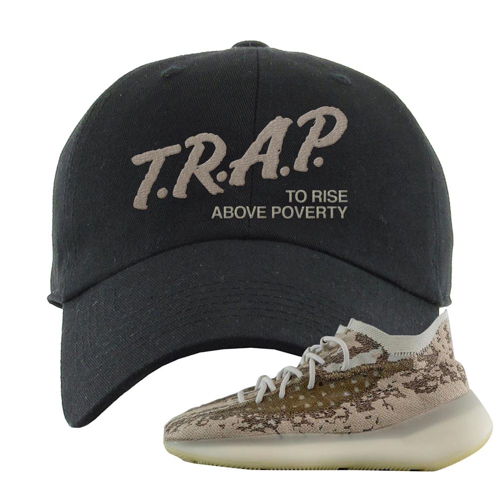 Stone Salt 380s Dad Hat | Trap To Rise Above Poverty, Black