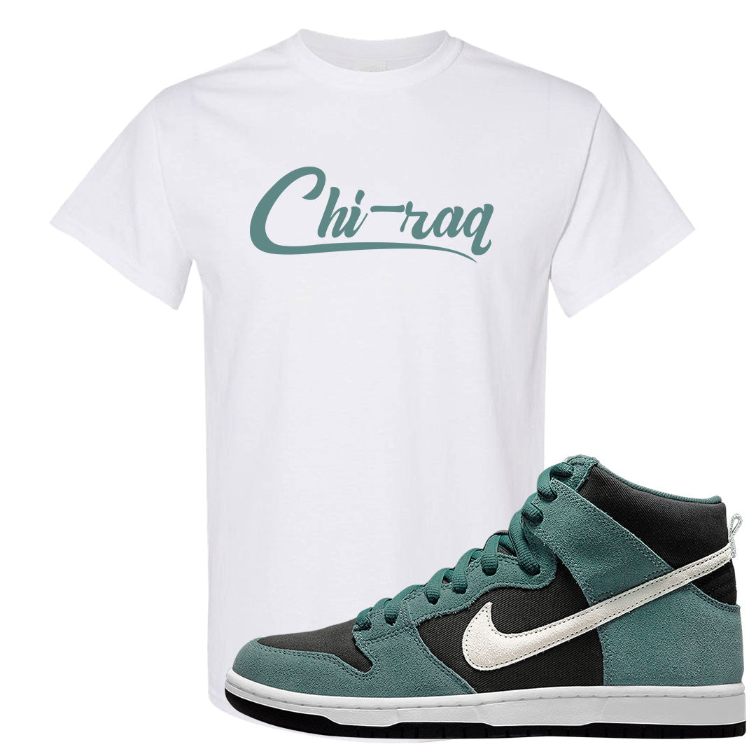 Green Suede High Dunks T Shirt | Chiraq, White