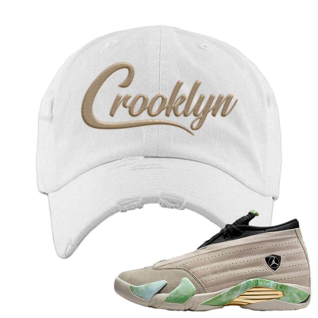 Fortune Low 14s Distressed Dad Hat | Crooklyn, White