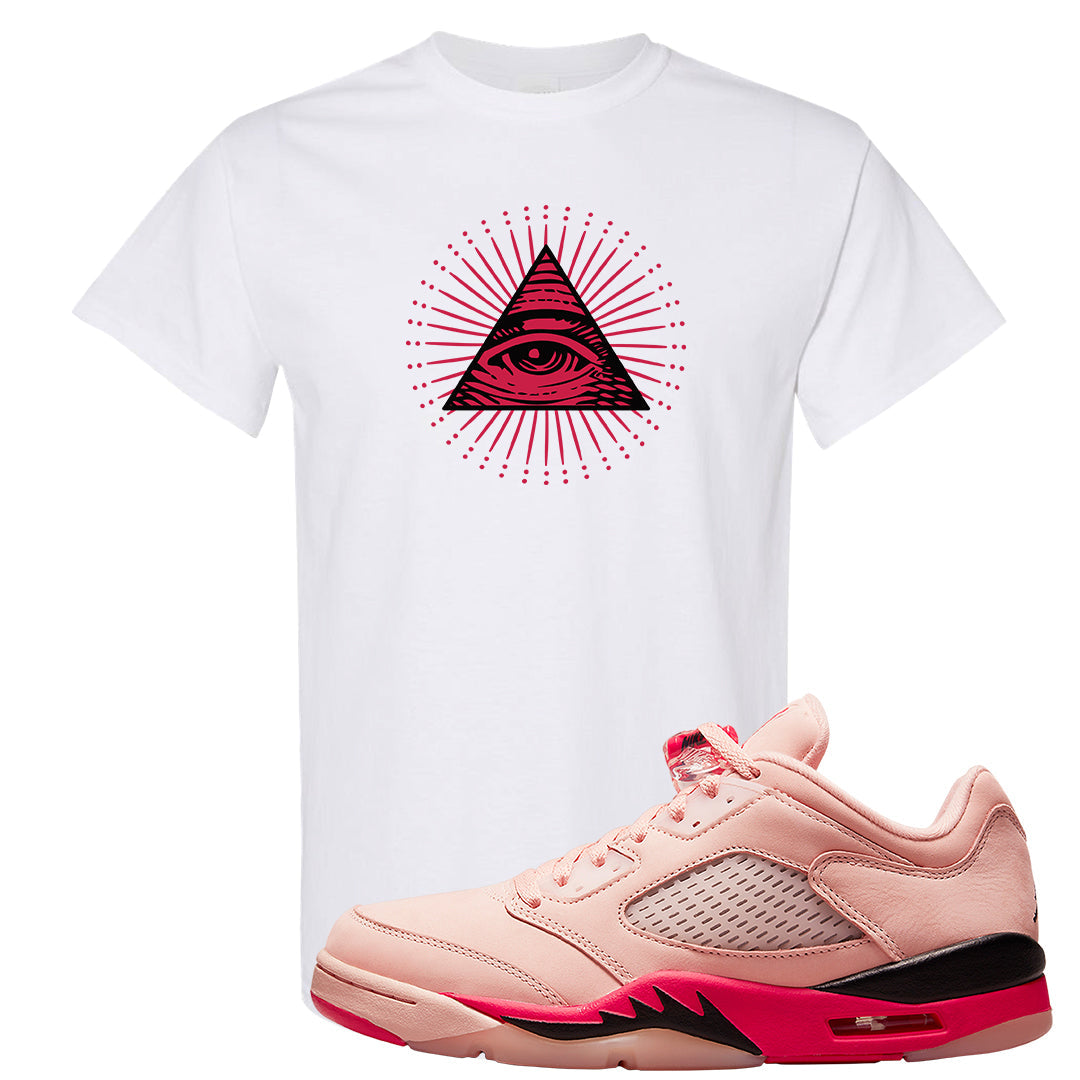 Arctic Pink Low 5s T Shirt | All Seeing Eye, White