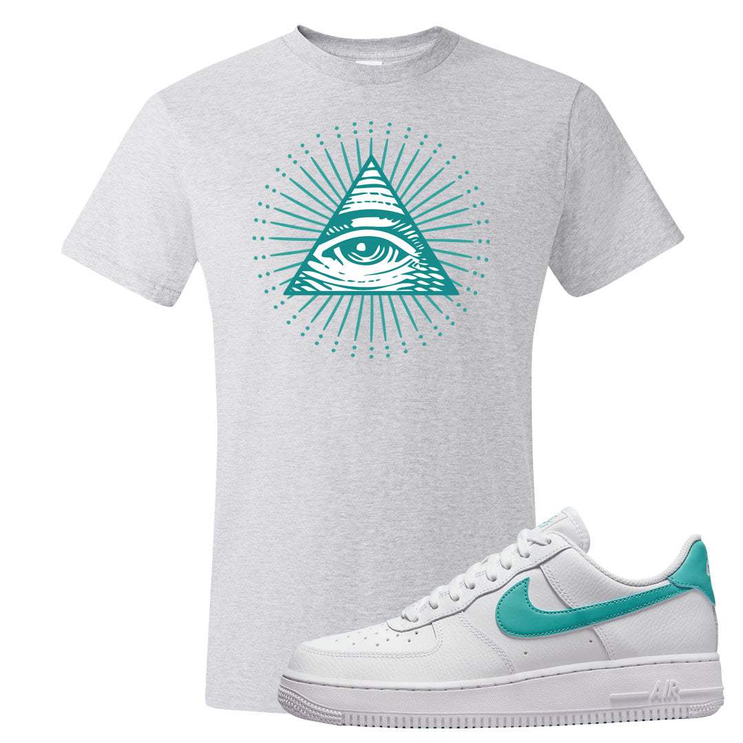 Washed Teal Low 1s T Shirt | All Seeing Eye, Ash