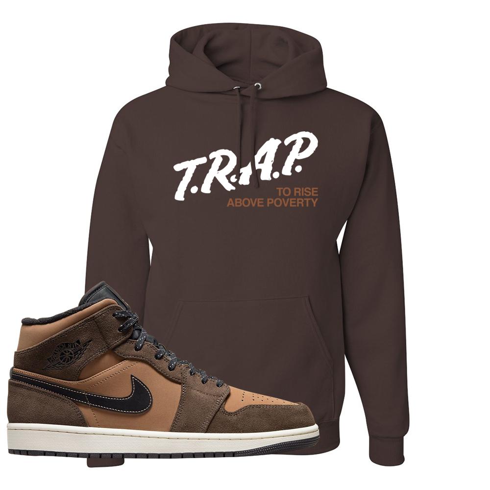 Earthy Brown Mid 1s Hoodie | Trap To Rise Above Poverty, Dark Chocolate