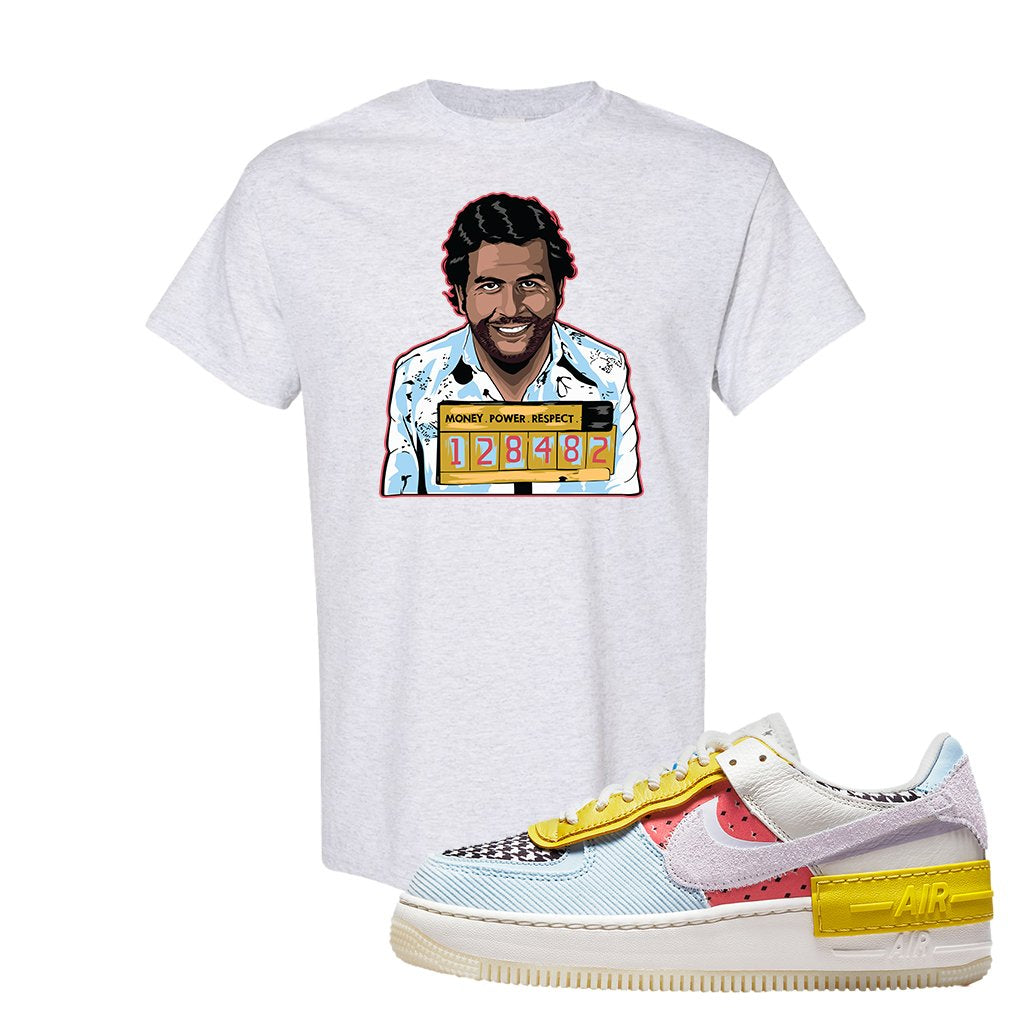 Air Force 1 Shadow Multi-Color T Shirt | Escobar Illustration, Ash