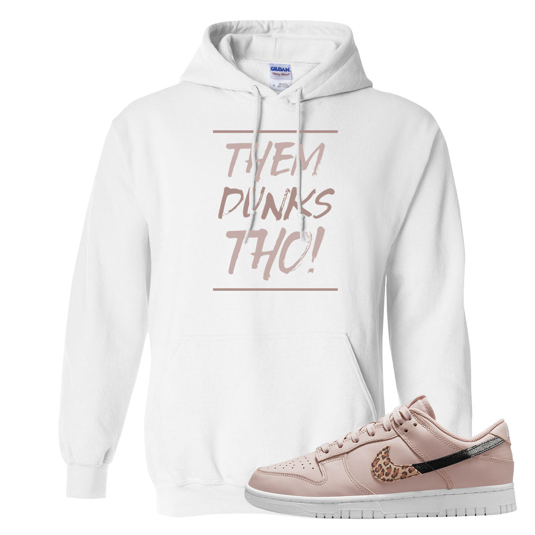 Primal Dusty Pink Leopard Low Dunks Hoodie | Them Dunks Tho, White