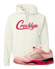 Arctic Pink Low 5s Hoodie | Crooklyn, White