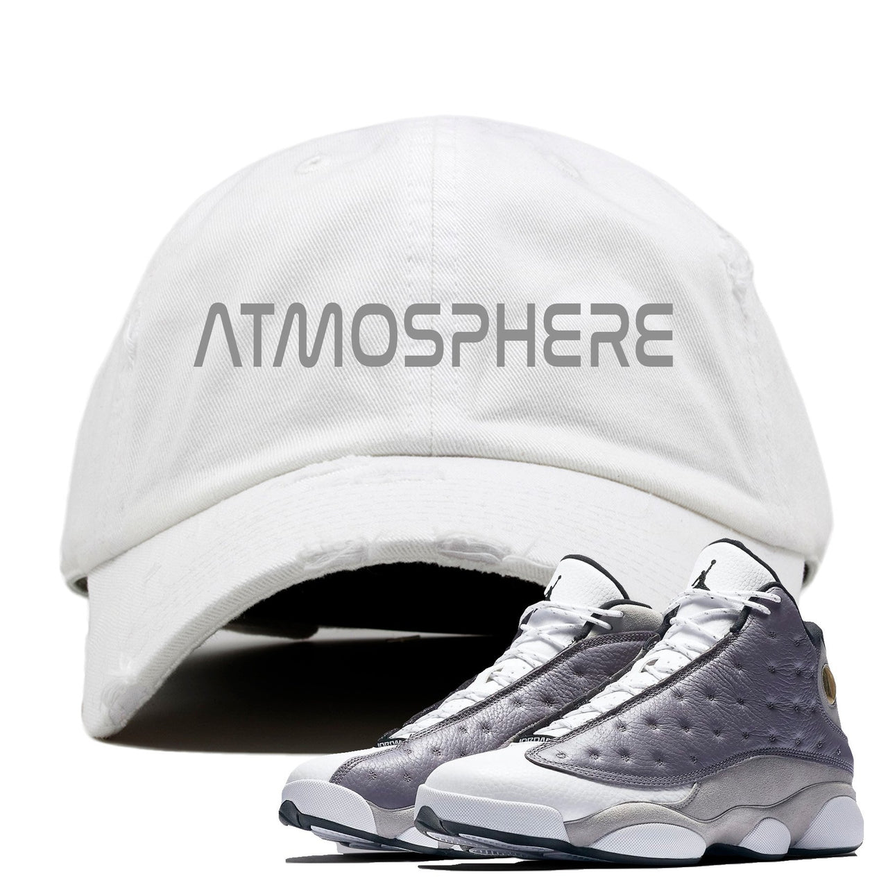 Atmosphere Grey 13s Distressed Dad Hat | Atmosphere, White