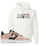 Air Force 1 Low Bling Tan Leather Hoodie | Lover, White