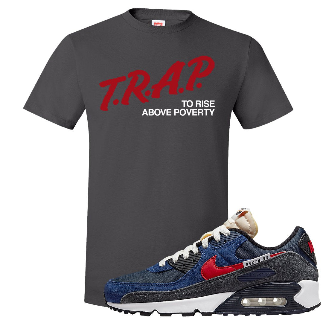 AMRC 90s T Shirt | Trap To Rise Above Poverty, Smoke Grey