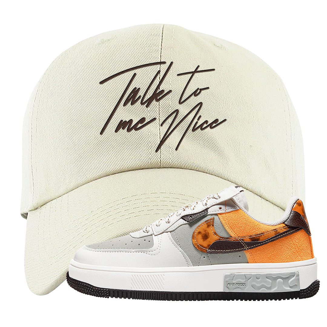 Tortoise Shell AF 1s Dad Hat | Talk To Me Nice, White