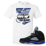 Racer Blue 5s T Shirt | Drip God Racing Club, White