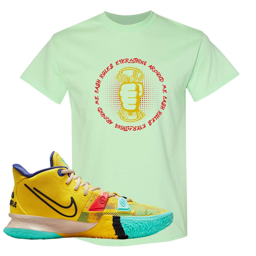 1 World 1 People Yellow 7s T Shirt | Cash Rules Everything Around Me, Mint