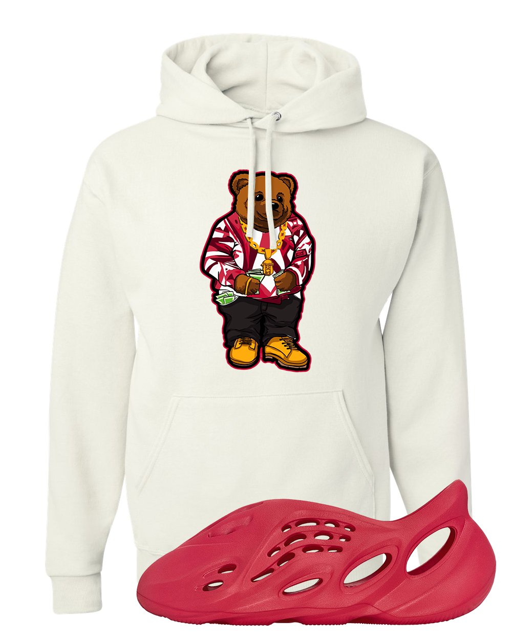 Vermillion Foam Runners Hoodie | Sweater Bear, White