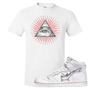 Shark High Dunks T Shirt | All Seeing Eye, White