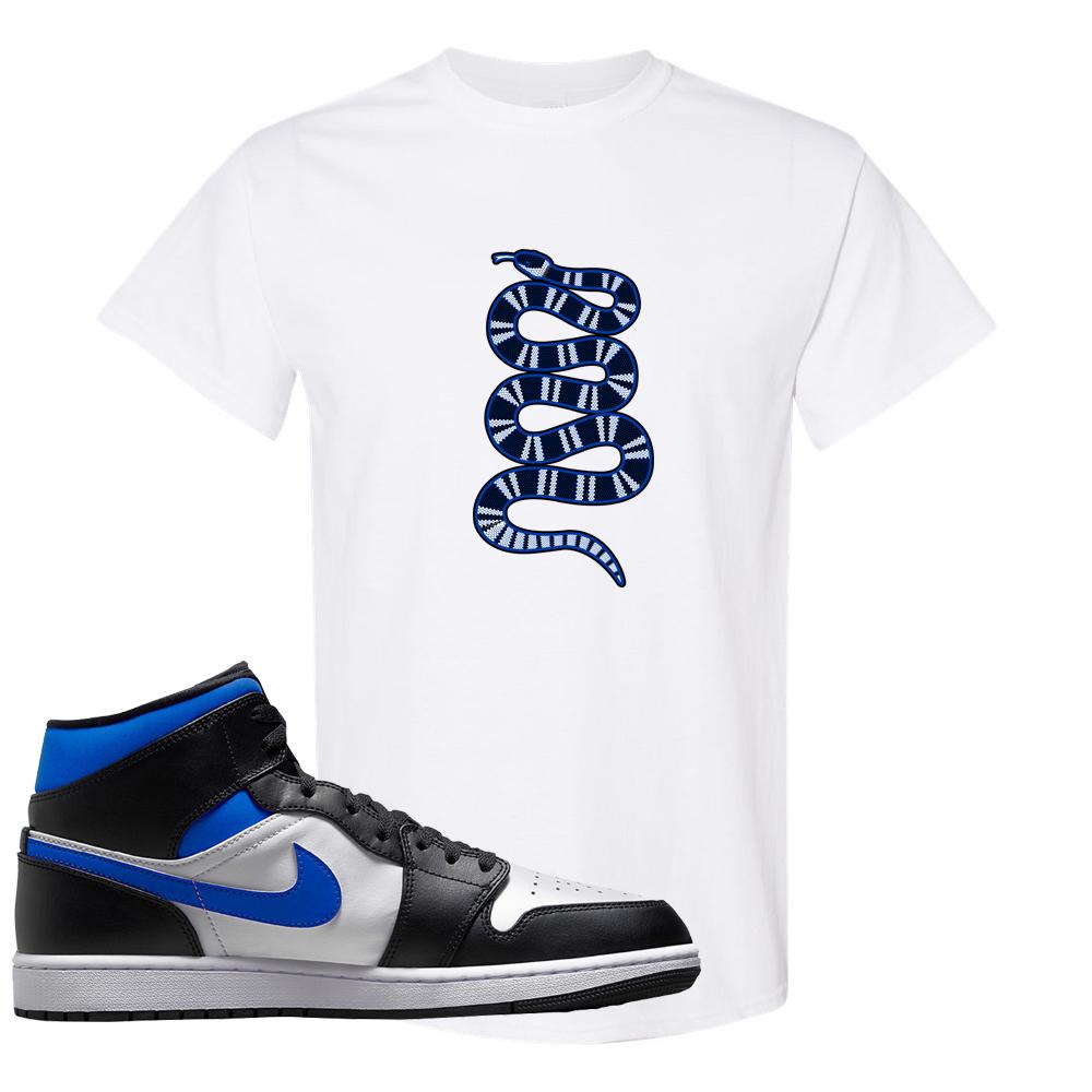 Air Jordan 1 Mid Royal T Shirt | Coiled Snake, White