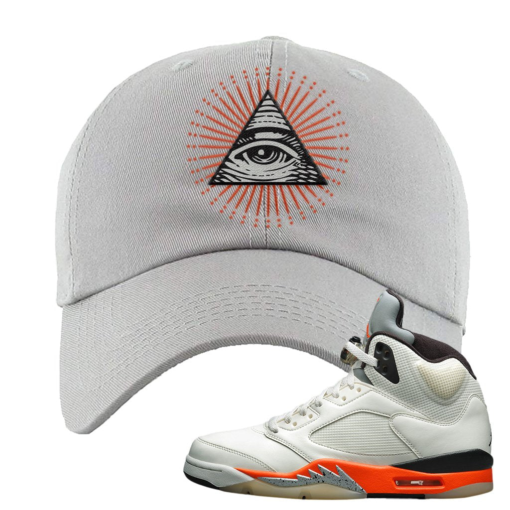 Shattered Backboard 5s Dad Hat | All Seeing Eye, Light Gray