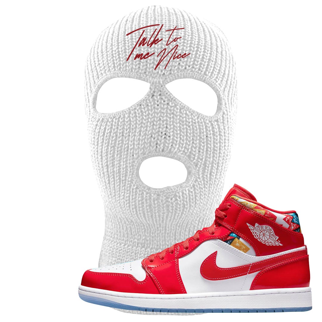 Barcelona Sweater Mid 1s Ski Mask | Talk To Me Nice, White