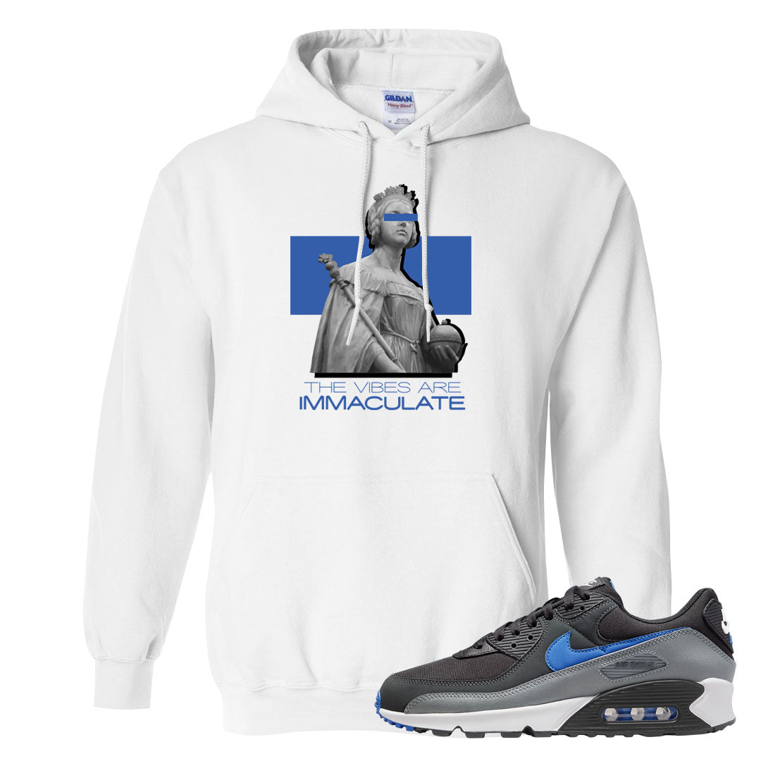 Grey Black Blue 90s Hoodie | The Vibes Are Immaculate, White